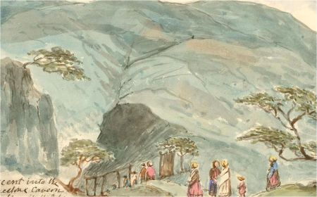 Early 19th Century Watercolour - Descent into the Limestone Cavern, Dudley