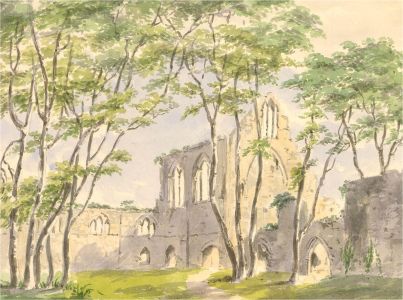 Early 19th Century Watercolour - Netley Abbey through the Trees
