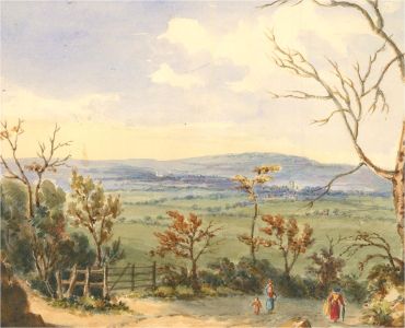 1833 Watercolour - Longcot and Uffington from Kingston Lisle