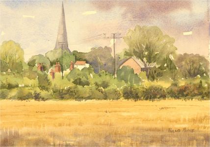 Phyllis Payne - 20th Century Watercolour, Box Mill Meadows, Halstead