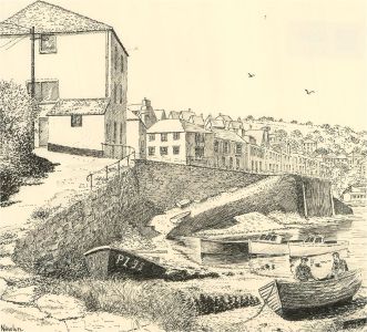 J.A. Pusey - 1992 Pen and Ink Drawing, Newlyn