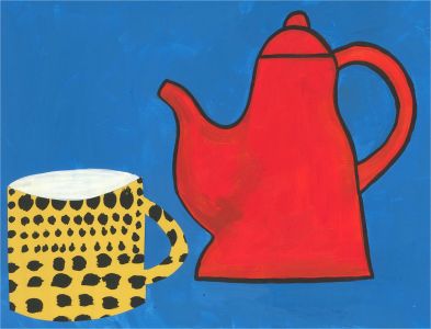 Sian Roberts - 2021 Acrylic, Red Teapot