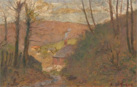 Mid 20th Century Oil - Autumn In Debaene