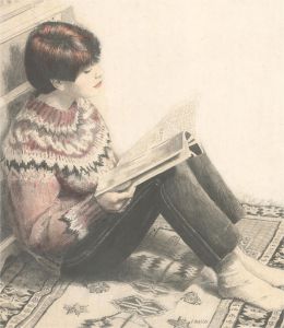 Pam Masco (1953-2018) - 20th Century Graphite Drawing, The Reading Corner