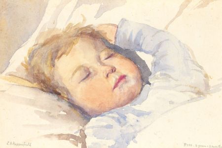 Laura Annie Happerfield  - Early 20th Century Watercolour, Sleeping Child