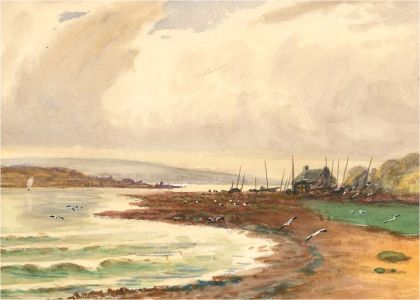 F.B. Ward - Early 20th Century Watercolour, Coastal Scene