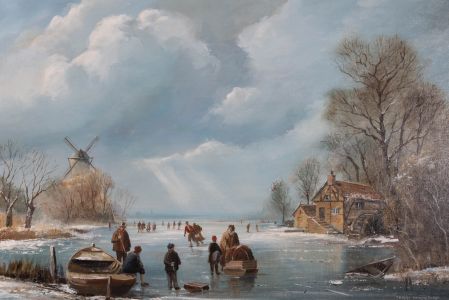 Terry Harrison (1951-2017) - 20th Century Oil, Ice Skating