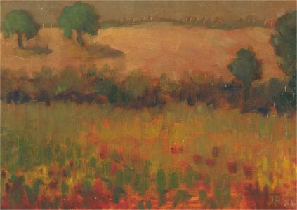 Jean Brown - 1986 Oil, The Poppy Field