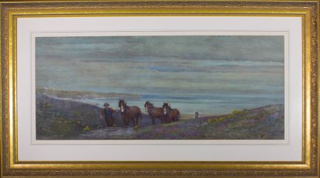 Jane Utley (fl.1910-1930) - Large 1927 Watercolour, The Coastal Road