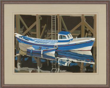 Gordon Metcalfe (b.1935) - 1996 Gouache, Reflections, Whitby Harbour
