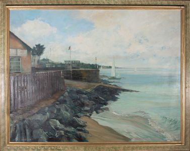 L. Coldrick - 1986 Oil, Coastal Village Scene