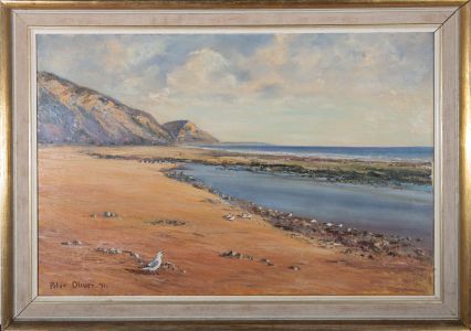 Peter Oliver - 1971 Oil, Beach at Low Tide