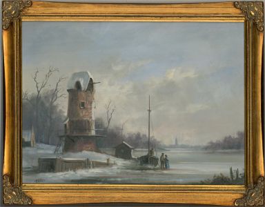 M. Jeffries - 20th Century Oil, Mill at Winter