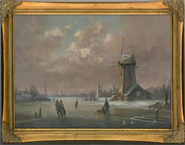 M. Jeffries - 20th Century Oil, Skating by the Windmill