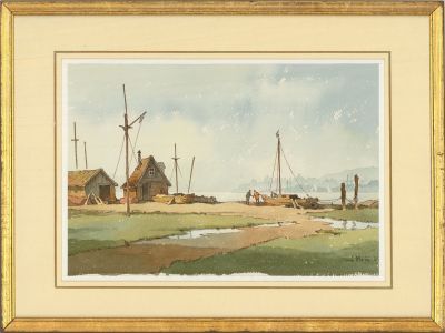 J. Moia - Contemporary Watercolour, Boatyard