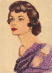 Violet Birch - Mid 20th Century Watercolour, Woman in Purple