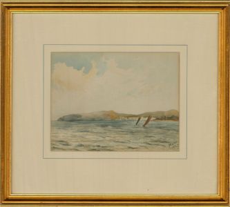 Henry S.W. Eyre (1872-1937) - 1927 Watercolour, Swanage from Boscombe