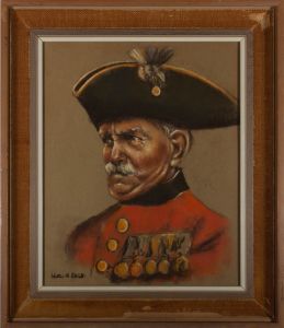 Walter A. Elliott - 20th Century Pastel, The Old Soldier