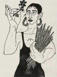 Isabelle Mulvany - 2020 Linoprint, Black Samhain