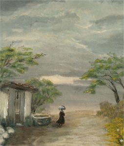 Mid 20th Century Watercolour - The Lonely Figure