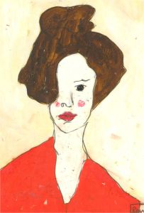 Ben Carrivick - Signed Contemporary Oil, Woman in Red