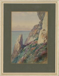 Ralph St John Ainslie (1861-1908) - Late 19th Century Watercolour, Rocky Cliffs