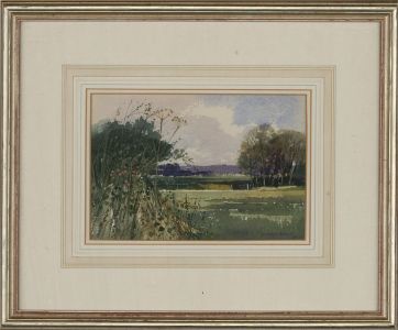 Norman J. Battershill RBA ROI PS (1922-2010) - Watercolour, Corner of a Field