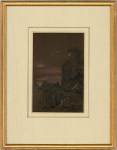 Late 19th Century Pastel - Mysterious Castle