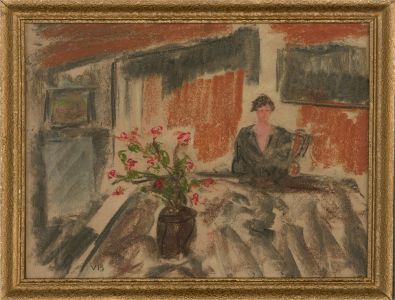 V. B - Mid 20th Century Pastel, At Home With Flowers