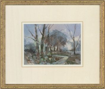 Tom Groom - 20th Century Watercolour, Winter Trees