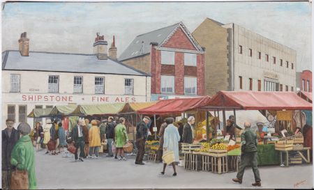 R. H. Parkinson - 1973 Oil, Long Eaton Market Place