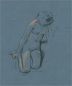 William Monk RE (1863-1937) - Early 20th Century Charcoal Drawing, Nude