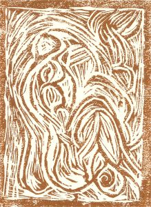 Annelise Firth (b.1961) - 2012 Woodcut, Woman in the Shade and Light