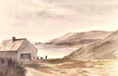 E. Fowler - Contemporary Watercolour, Coastal Croft