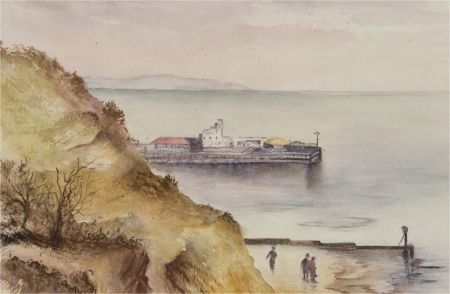 E. Fowler - Contemporary Watercolour, Pier View