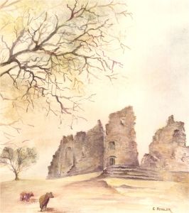 E. Fowler - Contemporary Watercolour, Ruined Castle