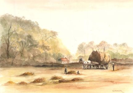 E. Fowler - Contemporary Watercolour, Hay Wagon