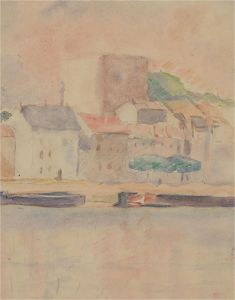 1928 Watercolour - The Harbour in Summer