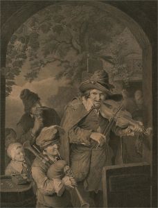 Johann Georg Wille (1715-1808) after Dietrich - Engraving, Musiciens Ambulans