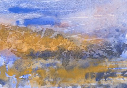 Anne Williams - 20th Century Monotype, Abstract Coastal Landscape