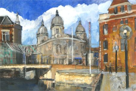 Anne Williams - 20th Century Acrylic, English Street Scene