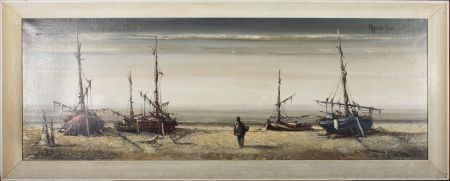 Aquiar Agon - Contemporary Oil, Fishing Boats