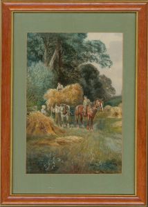 A. Watts - 1911 Watercolour, Glug of Ale