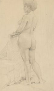 Mid 20th Century Graphite Drawing - Study of a Female Nude