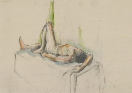 Lewis Davis (1910-1979) - Mid 20th Century Graphite Drawing, Reclining Nude