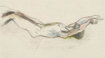 Lewis Davis (1910-1979) - Mid 20th Century Graphite Drawing, Reclining Male Nude