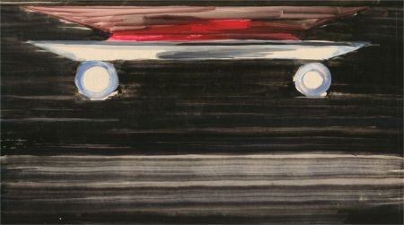 Mircea Marosin (1921-2007) - Mid 20th Century Acrylic, Abstract in Black and Red