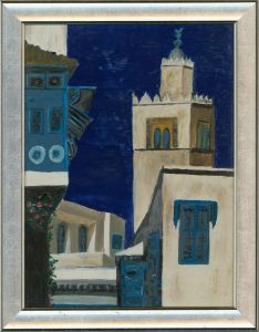 Sheila M. Gunn - Contemporary Oil, Sidi Bou Said, Tunisia