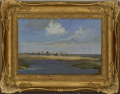 Mid 20th Century Oil - Thames at Tilbury