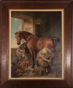 After Edwin Landseer (1802-1873) - Pears Print, Shoeing the Bay Mare